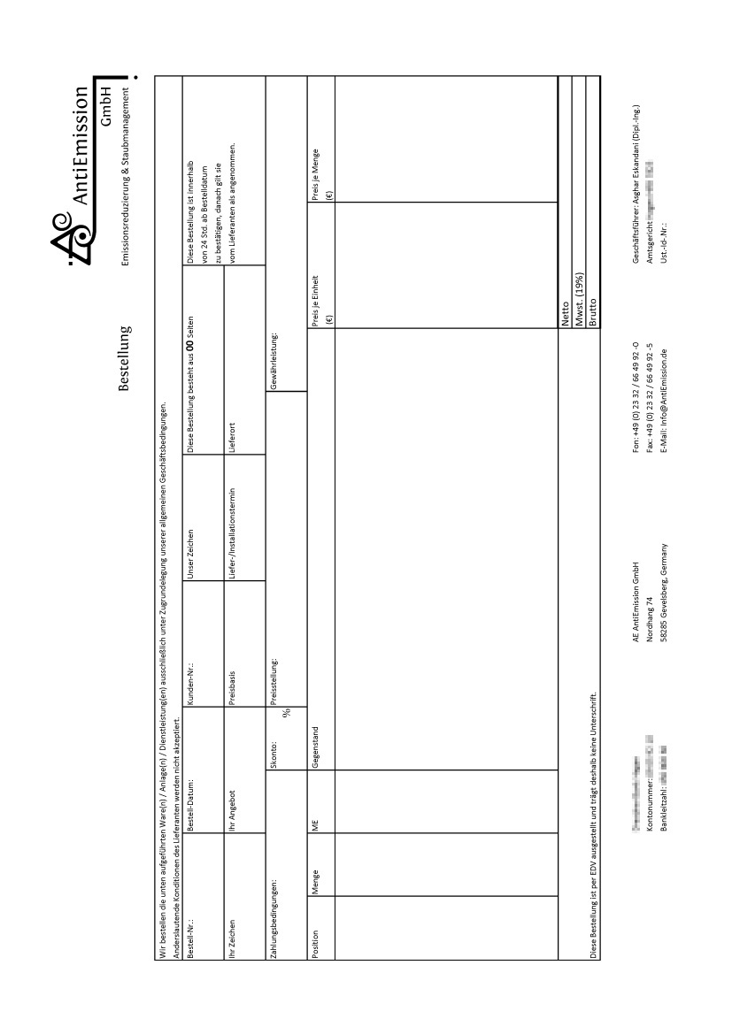 AE GmbH Bestellung S1